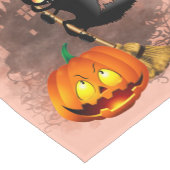 Cat Scared by Pumpkin Fun Halloween Charakter Kurzer Tischläufer (Ecke)