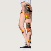 Cat Scared by Pumpkin Fun Halloween Charakter Leggings (Links)