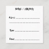 Cat Scared by Pumpkin Fun Halloween Charakter Quadratische Visitenkarte (Rückseite)