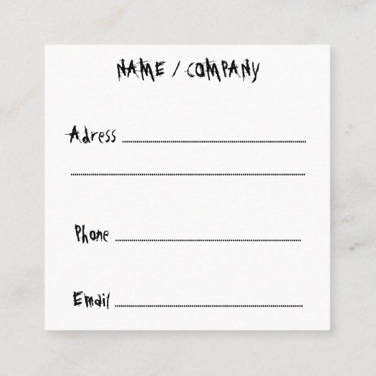 Cat Scared by Pumpkin Fun Halloween Charakter Quadratische Visitenkarte (Rückseite)