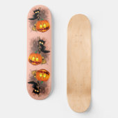 Cat Scared by Pumpkin Fun Halloween Charakter Skateboard (Vorderseite)