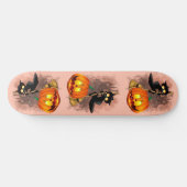 Cat Scared by Pumpkin Fun Halloween Charakter Skateboard (Horizontal)