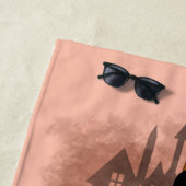 Cat Scared by Pumpkin Fun Halloween Charakter Strandtuch (Beispiel)