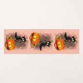 Cat Scared by Pumpkin Fun Halloween Charakter Yogamatte (Vorderseite (Horizontal))