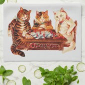 Cat Schach Checkmate Louis Wain Geschirrtuch (Gefaltet)