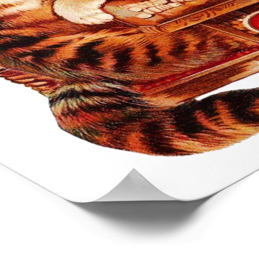 Cat Schach Checkmate Louis Wain Poster (Ecke)