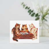 Cat Schach Checkmate Louis Wain Postkarte (Stehend Vorderseite)