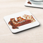 Cat Schach Checkmate Louis Wain Untersetzer (Linke Seite)