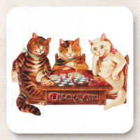 Cat Schach Checkmate Louis Wain Untersetzer