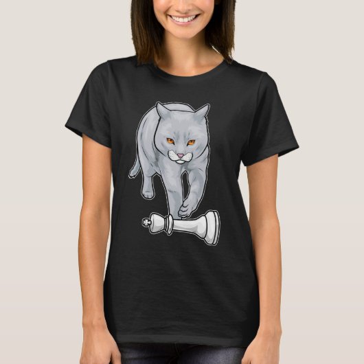 Cat Schach King Schach T-Shirt (Vorderseite)