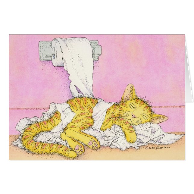 CAT schläft im Toilettenpapier (Vorderseite (Horizontal))