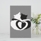 CAT-Schwanz - Liebe Schwarz-weiß Briefpapier (Stehend Vorderseite)
