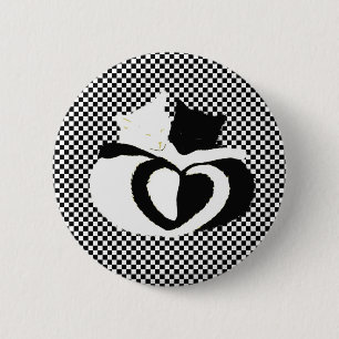 CAT-Schwanz - Liebe Schwarz-weiß Button