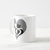 CAT-Schwanz - Liebe Schwarz-weiß Kaffeetasse (Vorderseite Links)