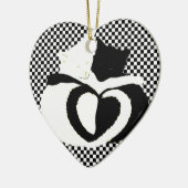 CAT-Schwanz - Liebe Schwarz-weiß Keramikornament (Links)