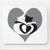 CAT-Schwanz - Liebe Schwarz-weiß Mousepad (Vorne)