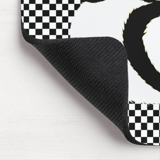 CAT-Schwanz - Liebe Schwarz-weiß Mousepad (Ecke)