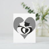 CAT-Schwanz - Liebe Schwarz-weiß Postkarte (Stehend Vorderseite)