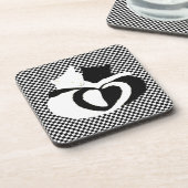 CAT-Schwanz - Liebe Schwarz-weiß Untersetzer (Linke Seite)