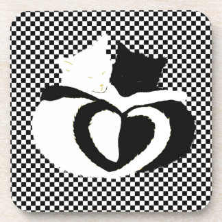 CAT-Schwanz - Liebe Schwarz-weiß Untersetzer