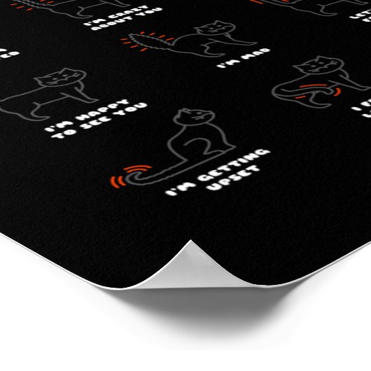 Cat Schwanz Speak Cat Kitten Meow Tier Poster (Ecke)