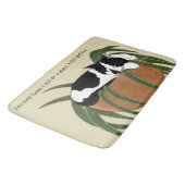 Cat Schwarz-weiß Pflanze Funny Badematte (Schrägansicht)