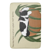 Cat Schwarz-weiß Pflanze Funny Badematte (Vorderseite Vertikal)