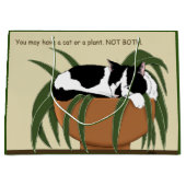 Cat Schwarz-weiß Pflanze Funny Große Geschenktüte (Vorderseite)