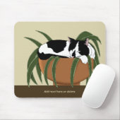 Cat Schwarz-weiß Pflanze Funny Mousepad (Mit Mouse)
