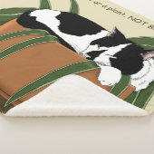 Cat Schwarz-weiß Pflanze Funny Sherpadecke (3/4)