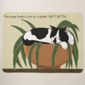 Cat Schwarz-weiß Pflanze Funny Sherpadecke (Vorderseite (Horizontal))