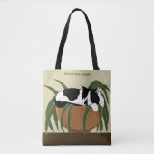 Cat Schwarz-weiß Pflanze Funny Tasche (Vorderseite)