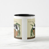 Cat Schwarz-weiß Pflanze Funny Tasse (Zentrum)