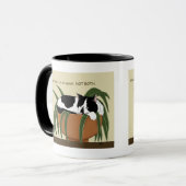 Cat Schwarz-weiß Pflanze Funny Tasse (Vorderseite Links)