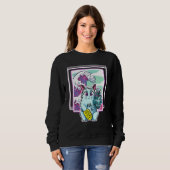 Cat Sci Fi Vapor Wave Design für alle Altersgruppe Sweatshirt (Vorne ganz)