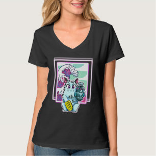 Cat Sci Fi Vapor Wave Design für alle Altersgruppe T-Shirt