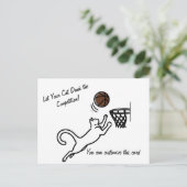 Cat Scores Big Slam Dunk Postkarte (Stehend Vorderseite)