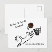 Cat Scores Big Slam Dunk Postkarte (Vorne/Hinten)