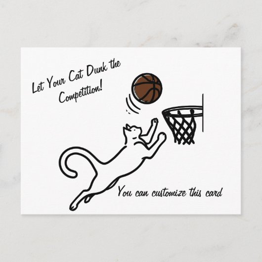 Cat Scores Big Slam Dunk Postkarte (Vorderseite)