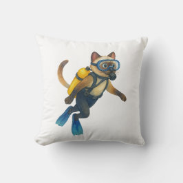 Cat scuba divers dive in the sea kissen