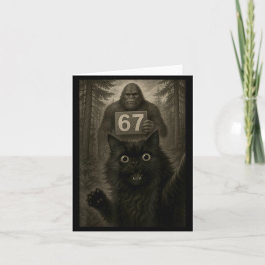 Cat Selfie 67 Meme Six Seven Funny Bigfoot  Karte (Vorderseite)