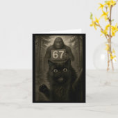 Cat Selfie 67 Meme Six Seven Funny Bigfoot Karte (Gelbe Blume)