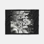 Cat Selfie At New York Happy New Years Eve 2026 Ba Fleecedecke (Vorderseite (Horizontal))