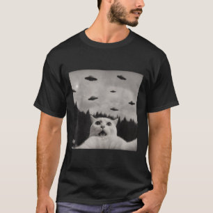 Cat Selfie mit Alien Ufo, Funny Alien Cat Lovers T-Shirt