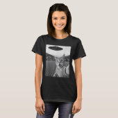Cat Selfie mit Alien Ufo Funny Cat Funny Alien T-Shirt (Vorne ganz)