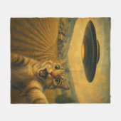 Cat Selfie mit Alien UFO Funny Cat Geschenke Fleecedecke (Vorderseite (Horizontal))