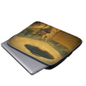 Cat Selfie mit Alien UFO Funny Cat Geschenke Laptopschutzhülle (Vorne Knopf)
