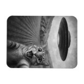 Cat Selfie mit Alien UFO Funny Cat Geschenke Magnet (Horizontal)