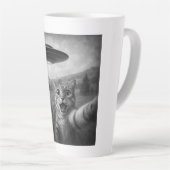 Cat Selfie mit Alien UFO Funny Cat Geschenke Milchtasse (Rechte Ecke)