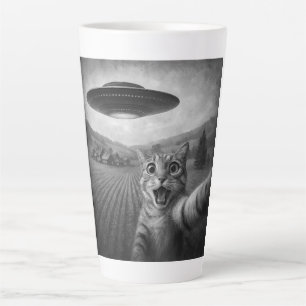 Cat Selfie mit Alien UFO Funny Cat Geschenke Milchtasse